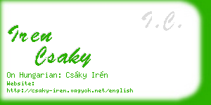 iren csaky business card