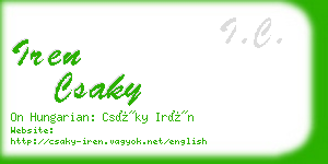 iren csaky business card